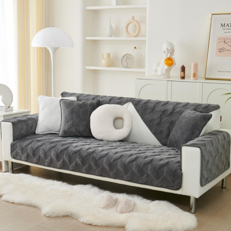 Wildlederplüsch elegantes Muster Sofa schützender rutschfester Couchbezug