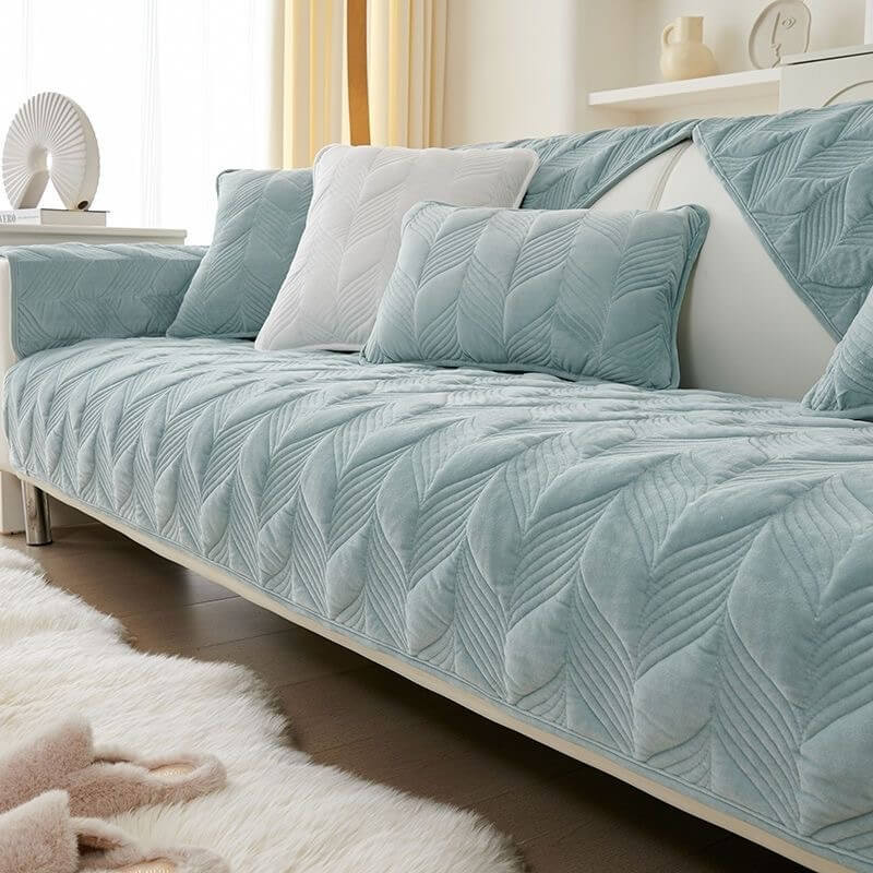 Wildlederplüsch elegantes Muster Sofa schützender rutschfester Couchbezug
