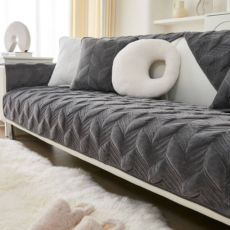 Wildlederplüsch elegantes Muster Sofa schützender rutschfester Couchbezug