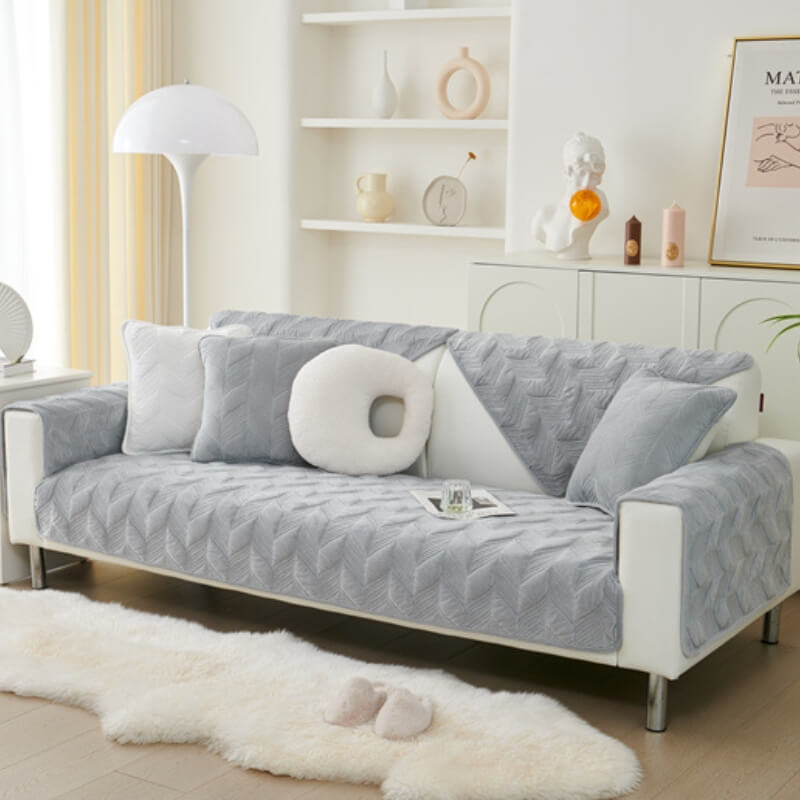 Wildlederplüsch elegantes Muster Sofa schützender rutschfester Couchbezug