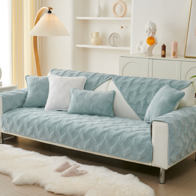 Wildlederplüsch elegantes Muster Sofa schützender rutschfester Couchbezug