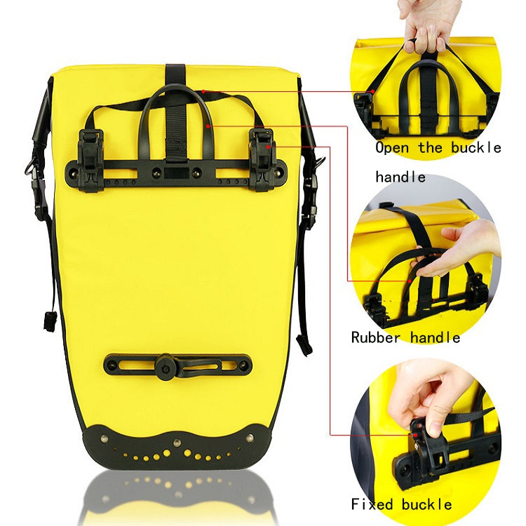 Sandsberg | WHEEL UP 25L WHFS001 Wasserdichte Fahrradtasche Regal Tasche Unilateral Rahmen Tasche Langstrecken Fahrradtasche 25L(Gelb)