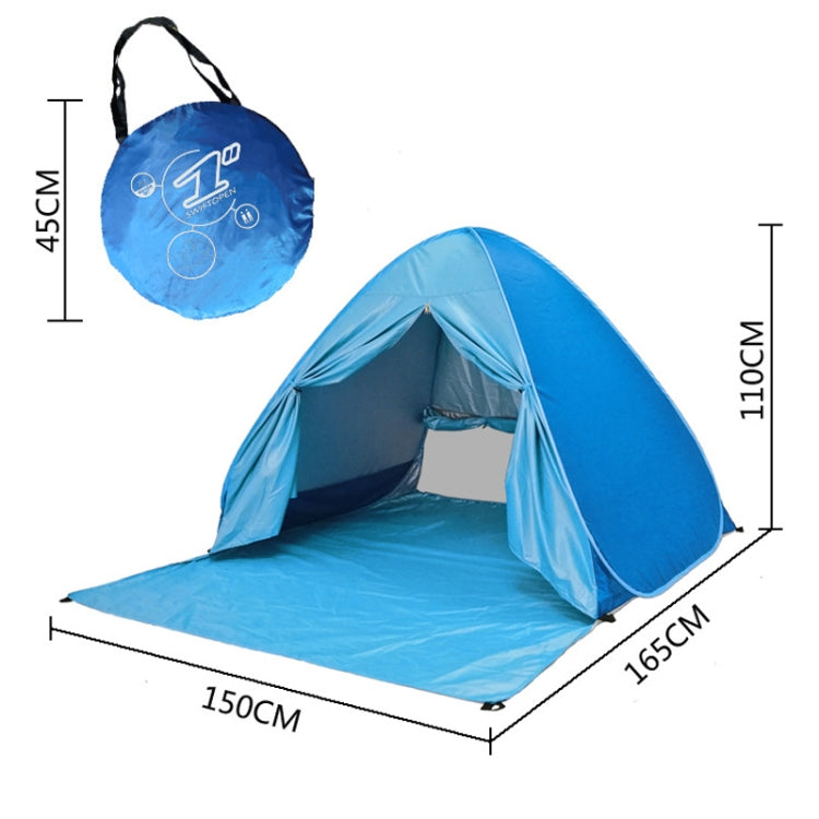 Sandsberg | Mit Vorhang Automatische Instant Pop Up Zelt Tragbares Strandzelt, Größe: 150x165x110cm(Blau)