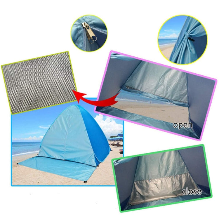 Sandsberg | Mit Vorhang Automatische Instant Pop Up Zelt Tragbares Strandzelt, Größe: 150x165x110cm(Blau)