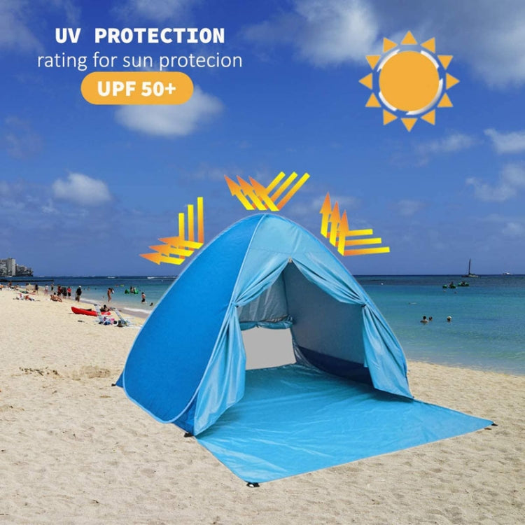 Sandsberg | Mit Vorhang Automatische Instant Pop Up Zelt Tragbares Strandzelt, Größe: 150x165x110cm(Blau)