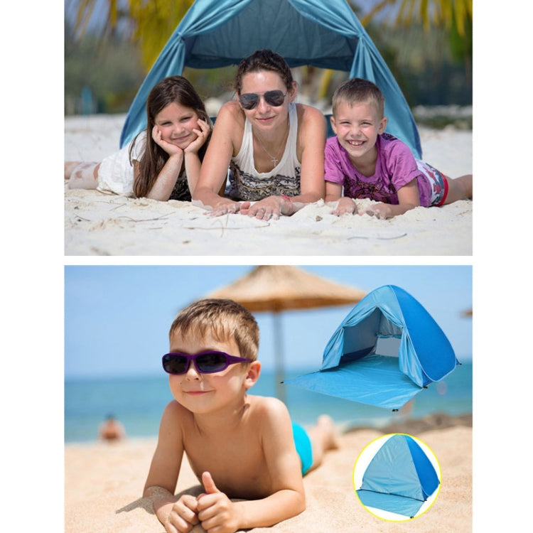 Sandsberg | Mit Vorhang Automatische Instant Pop Up Zelt Tragbares Strandzelt, Größe: 150x165x110cm(Blau)