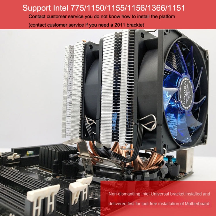 Sandsberg | Desktop-Computer 6 Kupferrohr CPU-Kühler Super leise PWM Doppel-Lüfter