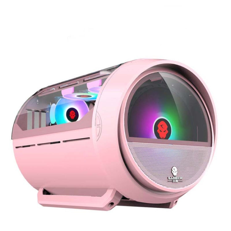 Sandsberg | GAMEKM Genki Bomb Persönlichkeit Gaming Internet Café Seiten Durch Gaming Gehäuse USB 3.0 Wassergekühltes Desktop-Computergehäuse (Pink)