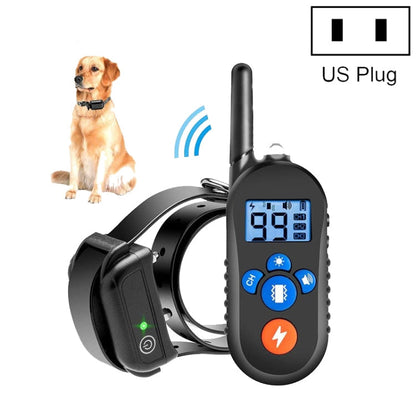 Sandsberg | 800m Fernbedienung Elektrischer Schock Hunde Trainingsgerät Vibration Warnung Haustierbedarf Elektronisches Wasserdichtes Halsband, Stil:556-1(US Stecker)