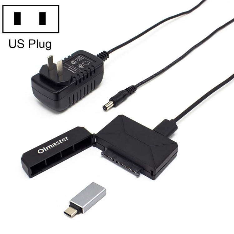 Sandsberg | Olmaster Externer Notebook-Festplattenadapterkabel Einfaches Laufwerkskabel USB3.0 zu SATA Konverter, Stil:Festplatte + Type-C Adapter, Größe:3,5 Zoll (US-Stecker)
