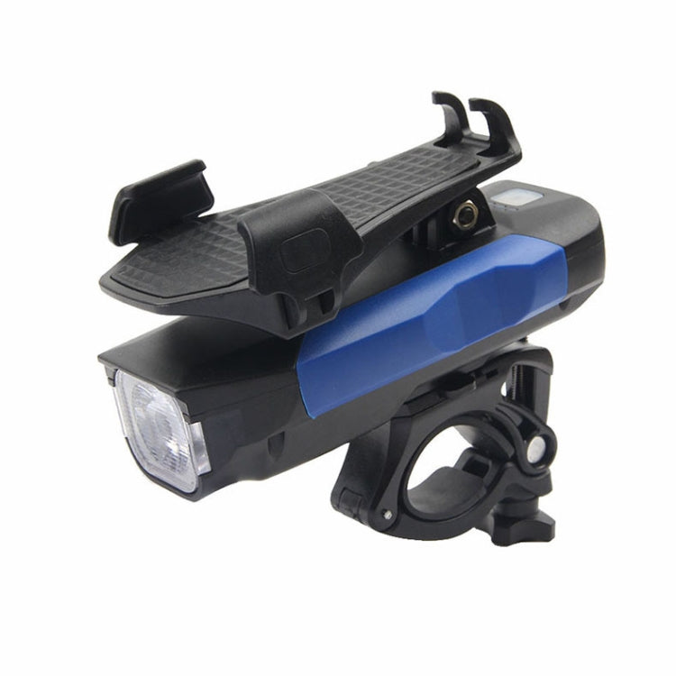 Sandsberg | 500LM Fahrradlicht Mobiltelefonhalter Multifunktionelles Frontlicht mit Hupe 4000 mAh (Schwarz Blau)
