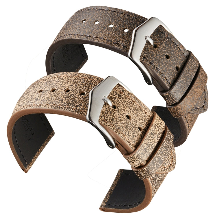 Sandsberg | 22mm Kleine Gebrochene Textur Rindslederarmband Geeignet Für Huawei Uhr (Schwarz)