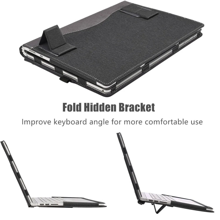 Sandsberg | Für Samsung Galaxy Book Pro 360 15,6 Zoll Leder Laptop Anti-Fall Schutzhülle mit Standfuß (Dunkelblau)