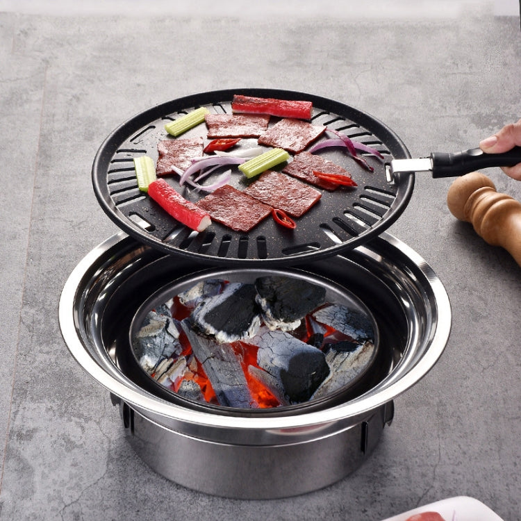Sandsberg | Haushalts-Edelstahl-Holzkohlegrill Ofen Outdoor Camping Tragbarer Holzkohleofen Set, Größe: 40cm (Komplettset ohne Grill)