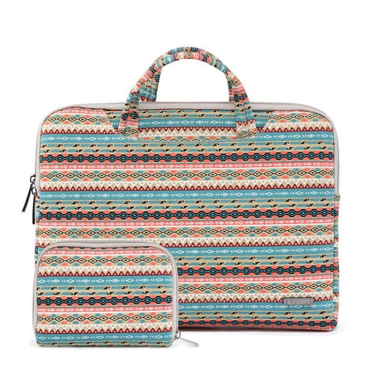 LiSEN LS-116 Einfacher Laptop Tasche Business Laptop Innen Tasche, Größe: 13.3 Zoll (Canvas Diamantgitter Hellgrün)