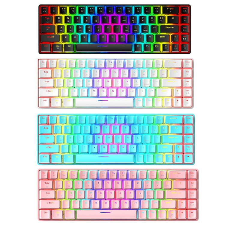 Sandsberg | T8 68 Tasten Mechanische Gaming Tastatur RGB Hinterleuchtet Kabelgebundene Tastatur, Kabellänge: 1,6m (Pink Grüner Schaft)