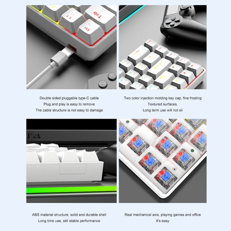 Sandsberg | T8 68 Tasten Mechanische Gaming Tastatur RGB Hinterleuchtet Kabelgebundene Tastatur, Kabellänge: 1,6m (Pink Grüner Schaft)