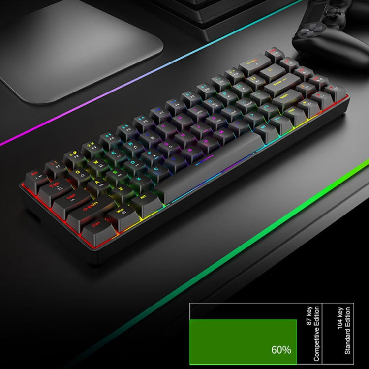 Sandsberg | T8 68 Tasten Mechanische Gaming Tastatur RGB Hinterleuchtet Kabelgebundene Tastatur, Kabellänge: 1,6m (Pink Grüner Schaft)