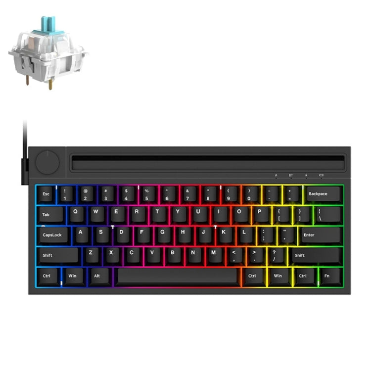 Sandsberg | Ajazz K620T 62 Tasten Bluetooth Wireless Dual Mode Mechanische Tastatur, Stil: Blaues Schaft (Schwarz)