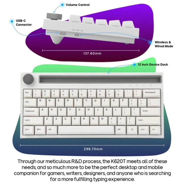 Sandsberg | Ajazz K620T 62 Tasten Bluetooth Wireless Dual Mode Mechanische Tastatur, Stil: Blaues Schaft (Schwarz)