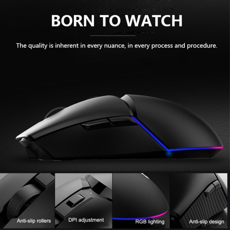 Sandsberg | Ajazz I309Pro 1600 DPI 8 Tasten Dual-Modus Gaming Wireless Bluetooth Maus (Schwarz)