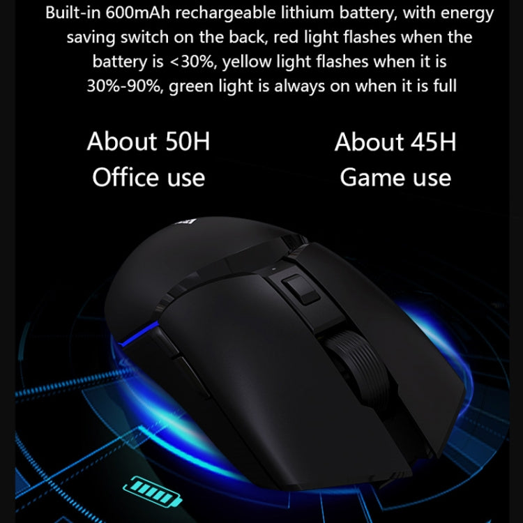 Sandsberg | Ajazz I309Pro 1600 DPI 8 Tasten Dual-Modus Gaming Wireless Bluetooth Maus (Schwarz)