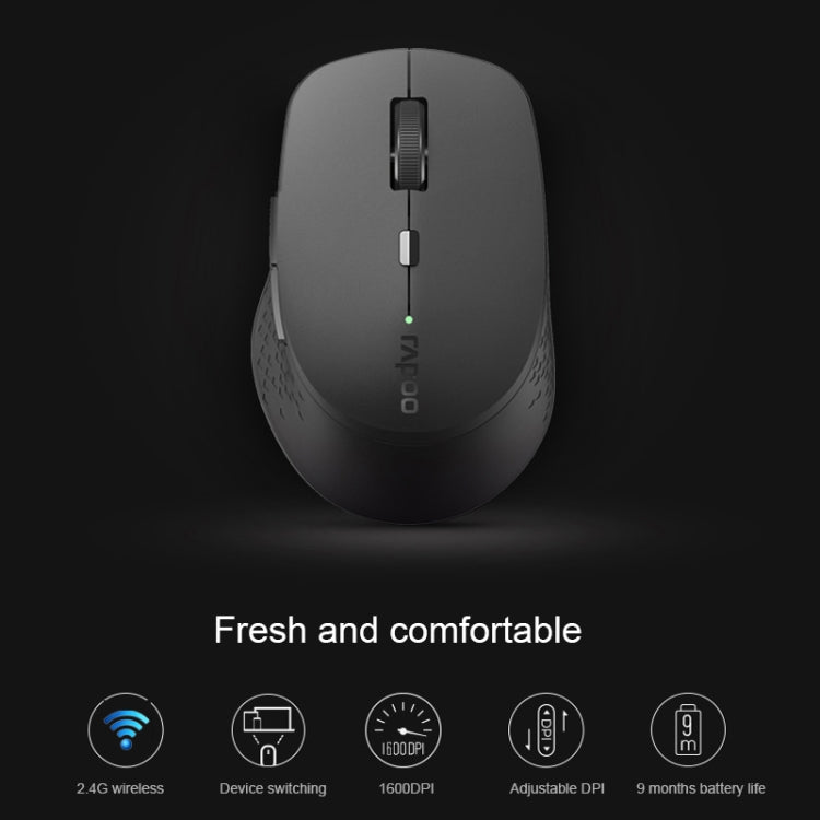 Sandsberg | Rapoo M300G 1600DPI 3 Tasten Laptop Büro Silent Wireless Bluetooth Maus (Dunkelgrau)