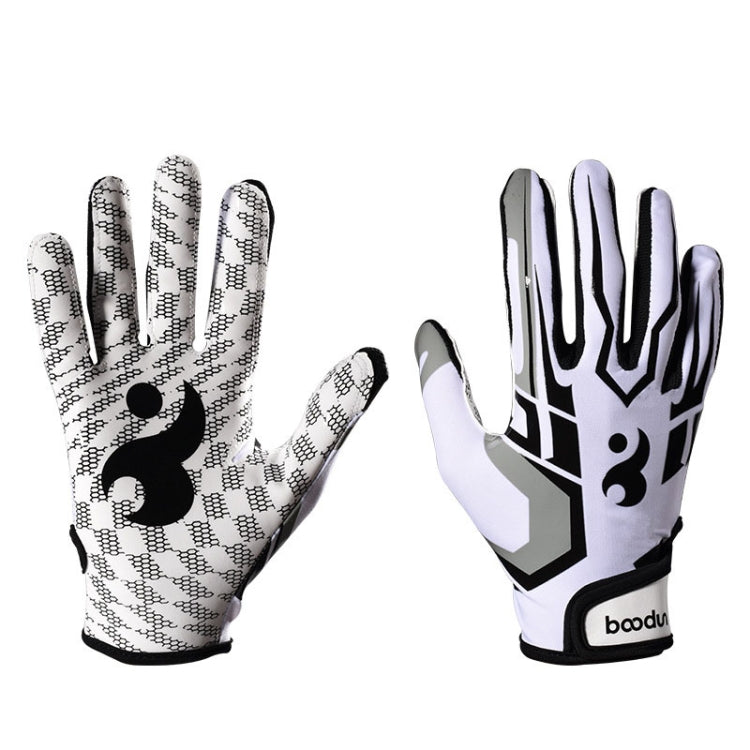 Sandsberg | BOODUN C281071G Baseball Rugby Handschuhe Fitness Sport Anti-Rutsch Outdoor Wanderhandschuhe (Weiß M)