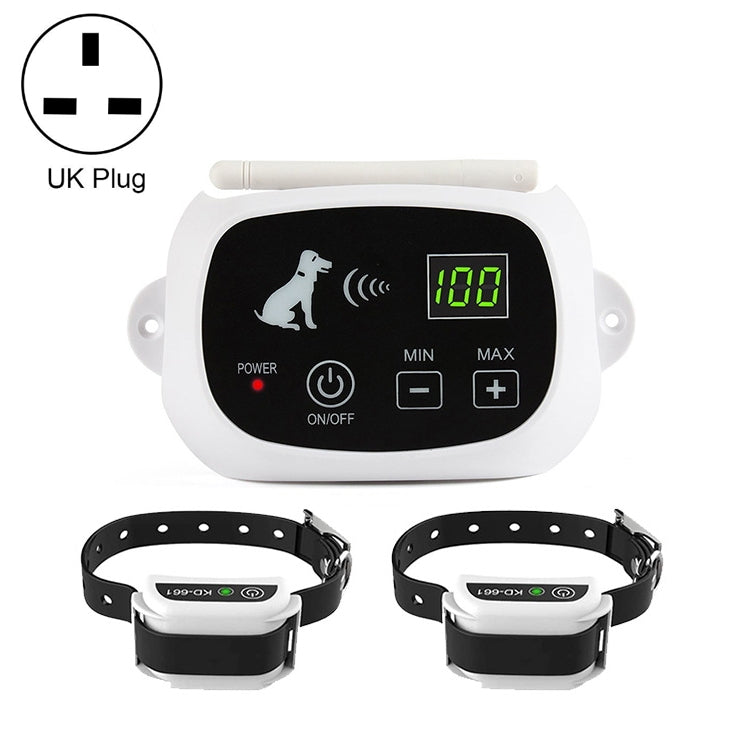 Sandsberg | KD-661 500m Wireless Electric Dog Pet Fence Shock Collar,Spec: Für Zwei Hunde (UK Stecker)