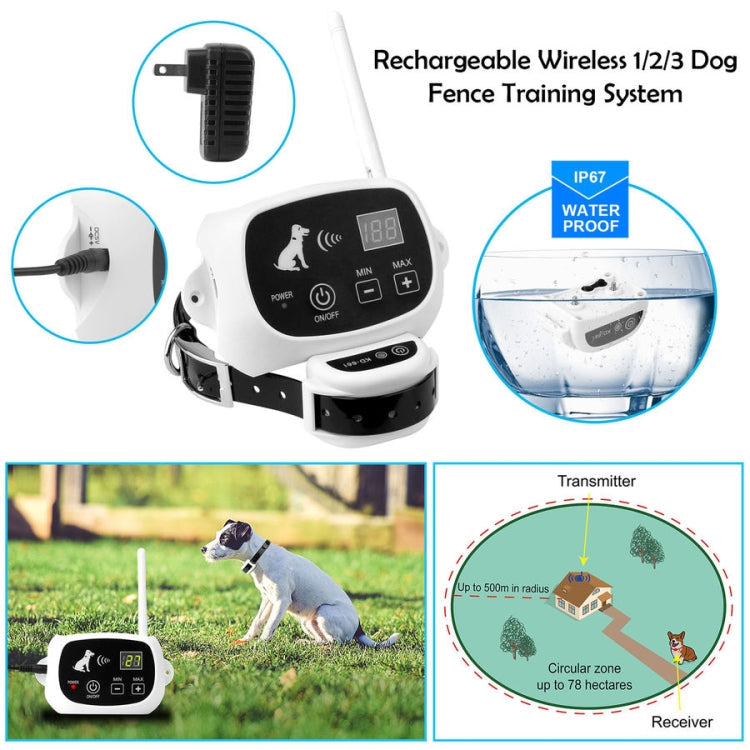 Sandsberg | KD-661 500m Wireless Electric Dog Pet Fence Shock Collar,Spec: Für Zwei Hunde (UK Stecker)