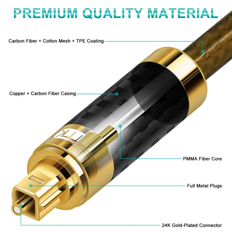 Sandsberg | EMK GM/A8.0 Digital Optical Fiber Audio Kabel Verstärker Audio Gold Plated Fever Line, Länge: 10m (Transparent Kaffee)
