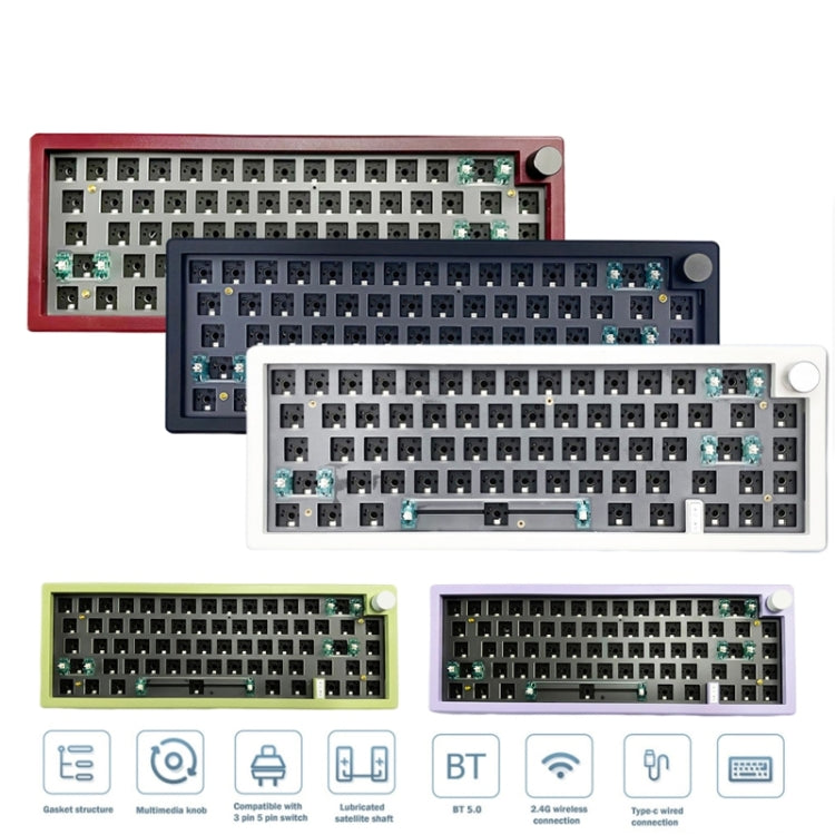 Sandsberg | 67 Tasten Drei-Modus Anpassbare DIY Mit Knopf Mechanische Tastatur Kit Unterstützt Hot Plug RGB Hintergrundbeleuchtung, Farbe: Lila
