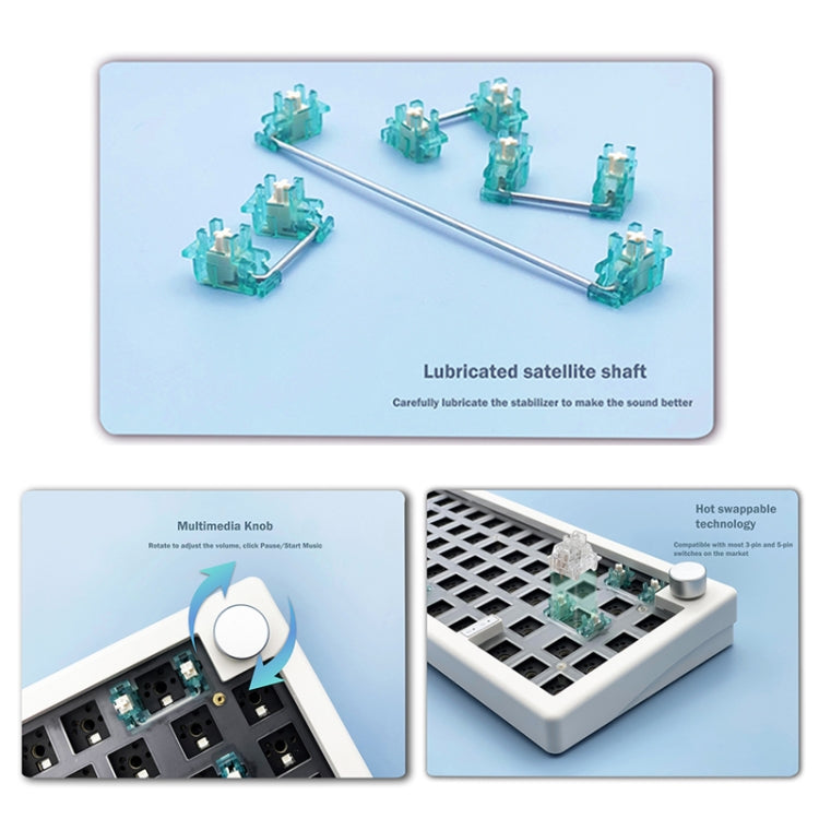 Sandsberg | 67 Tasten Drei-Modus Anpassbare DIY Mit Knopf Mechanische Tastatur Kit Unterstützt Hot Plug RGB Hintergrundbeleuchtung, Farbe: Lila