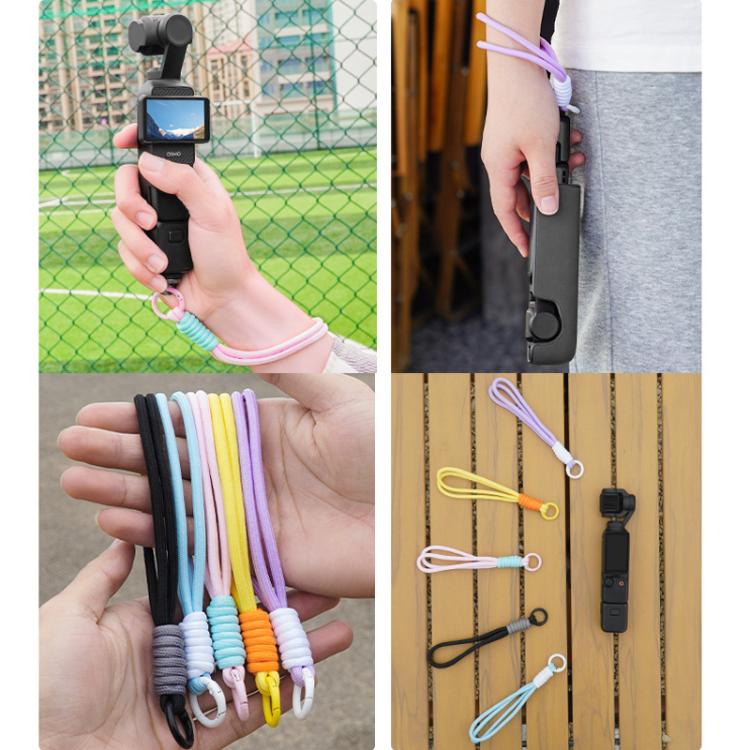 BRDRC Sports Camera Hand Lanyard With 1/4 inch Screw Loss Prevention Lanyard Wrist Strap Accessories(Black Rope Gray Knot)