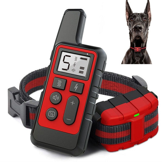 Sandsberg | 500m Hundetraining Bellen Stopper Fernbedienung Elektrischer Schock Wasserdichter Elektronischer Kragen (Rot)