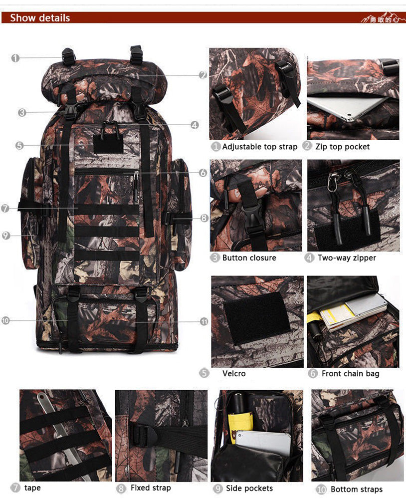 Sandsberg | Pack Rucksack Tasche 100L Wasserdicht Taktische Militär Wandern Camping TASCHEN