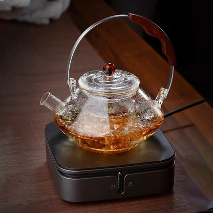 Sandsberg | Thesora – Premium Glas Teekanne mit abnehmbarem Sieb und Holzgriff (750ml)