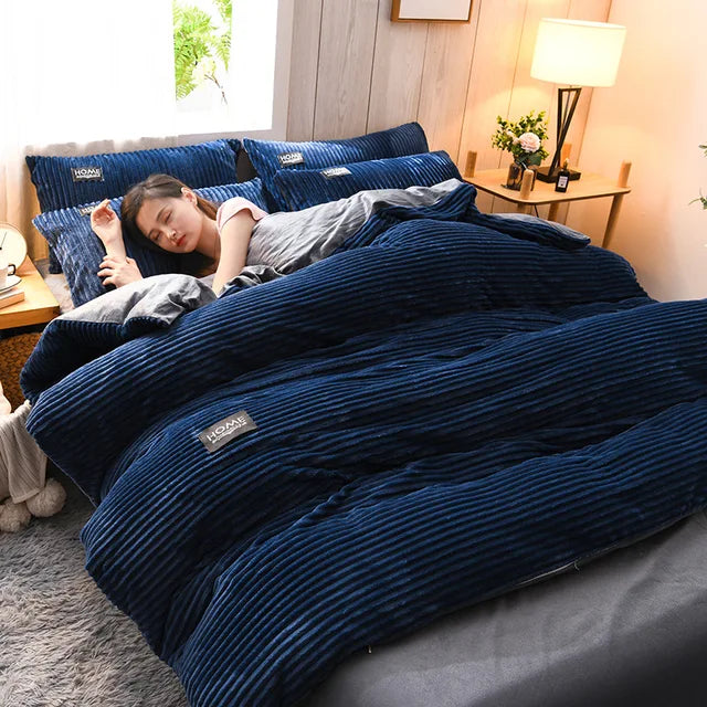 Luxuriöse Samt Bettwäsche | Winter Bettbezug | Unbekannte Wärme | Stilvoll und Bequem
