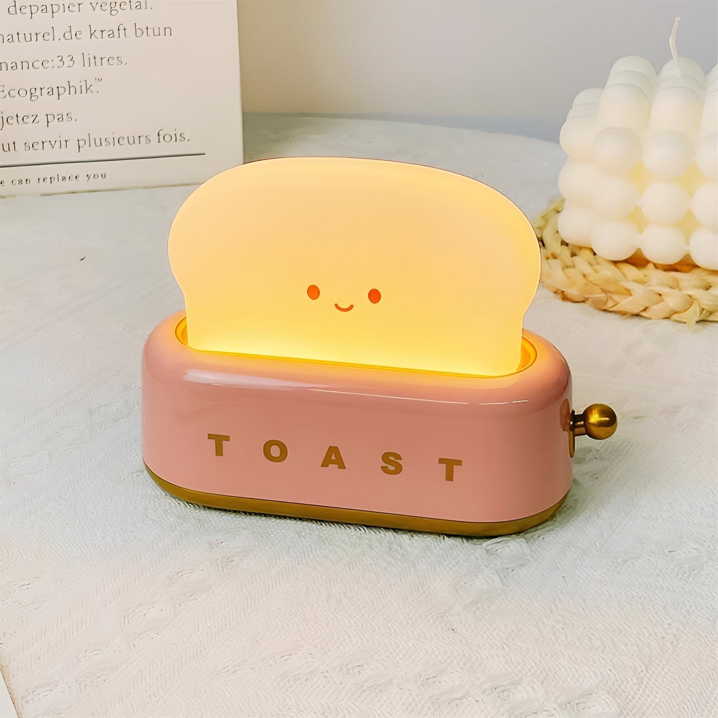 Sandsberg | TinyToast Tischlampe – Tragbare toasterförmige Nachtlicht mit dimmbarer LED & USB-Anschluss