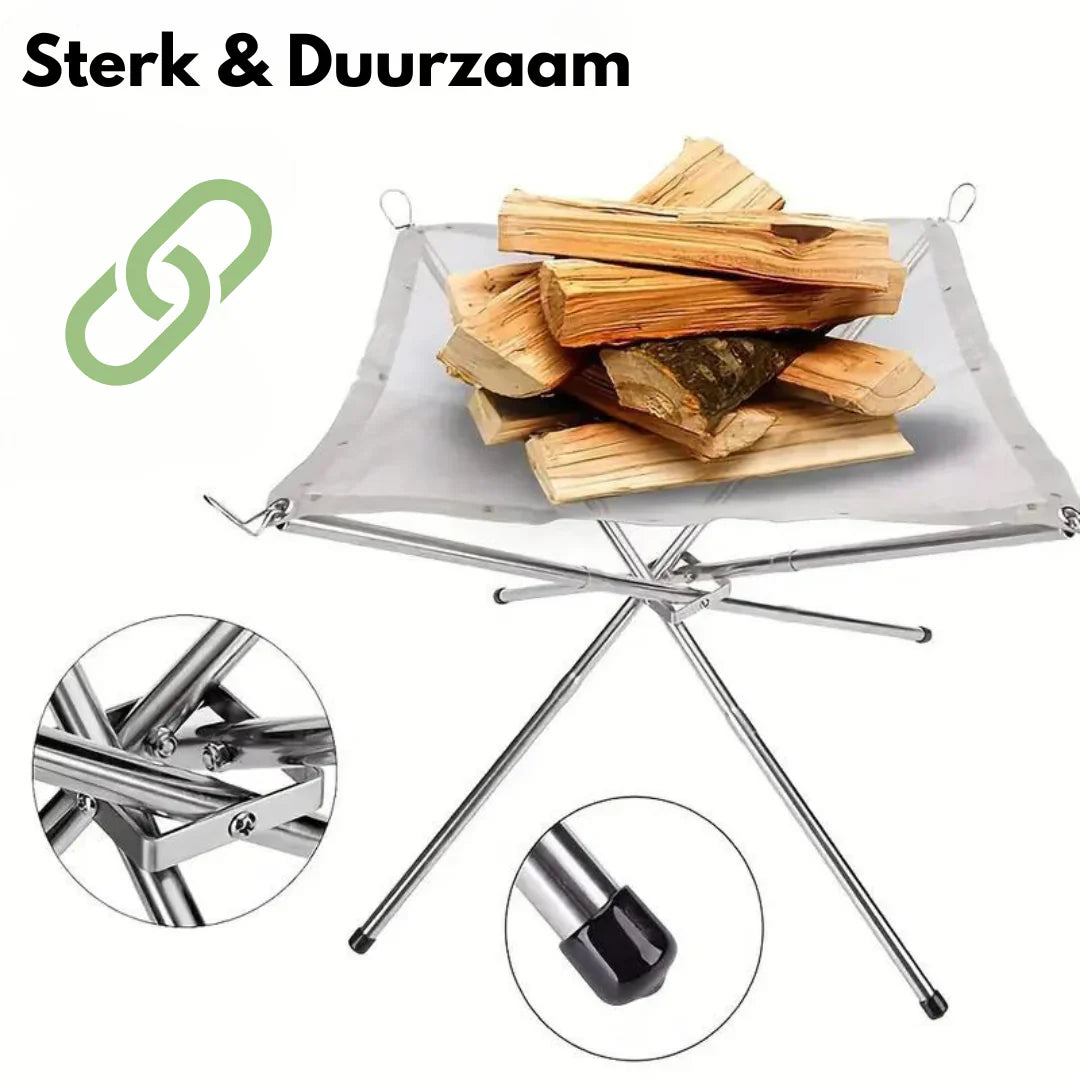 Sandsberg | Faltbarer Lagerfeuerständer – Tragbare Feuerstelle für Camping & Outdoor
