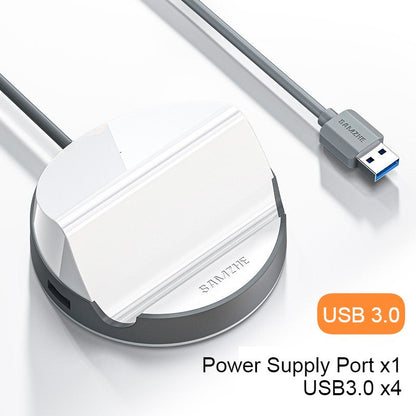 Sandsberg | USB 3.0 Hub mit 4 USB-Ports & Telefonhalter, für HHD, USB-Stick, Ventilator, Tastatur, Maus