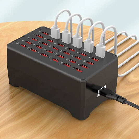 USB-Ladegerätestation - Multi-Port USB-Hub-Ladegerät für bis zu 30 Geräte