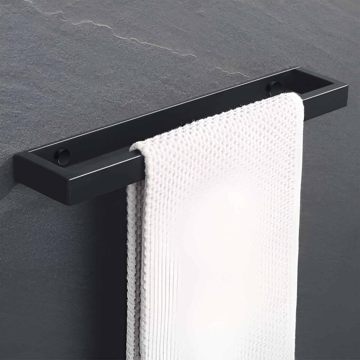 Sandsberg | Uni-Schwarz Edelstahl Handtuchhalter – Matt-Schwarz Wandmontierter Badezimmer- und Küchenhalter