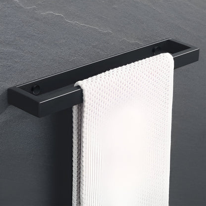 Sandsberg | Uni-Schwarz Edelstahl Handtuchhalter – Matt-Schwarz Wandmontierter Badezimmer- und Küchenhalter