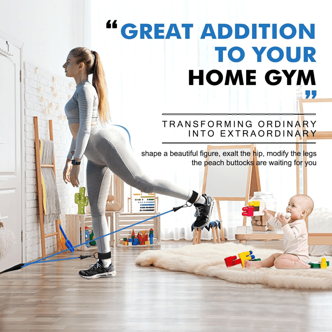 Sandsberg | Widerstandsband-Set für das Ganzkörpertraining & Rehabilitation mit Griffen, Knöchelriemen & Türanker