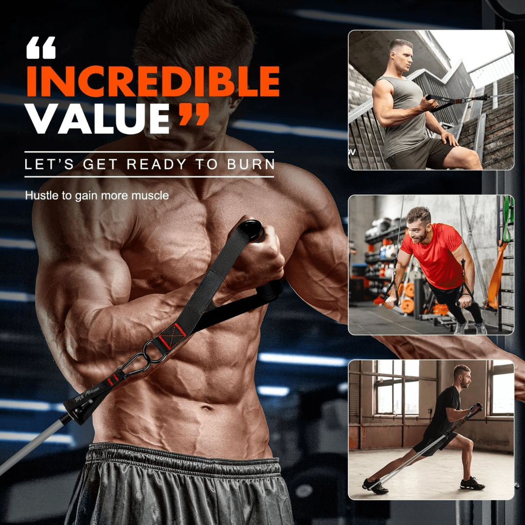 Sandsberg | Widerstandsband-Set für das Ganzkörpertraining & Rehabilitation mit Griffen, Knöchelriemen & Türanker