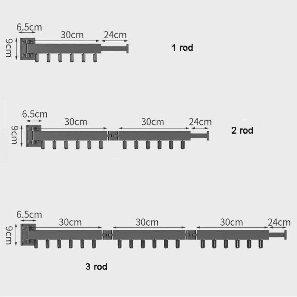 Sandsberg | Ausziehbarer wandmontierter Wäschetrockner – Zusammenklappbares Wäscheregal für platzsparendes Trocknen
