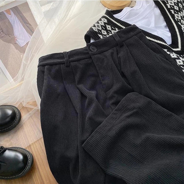 CINDY | Vintage Corduroy Damenhose mit Hoher Taille | Stylische Hose für einen Warmen Herbst