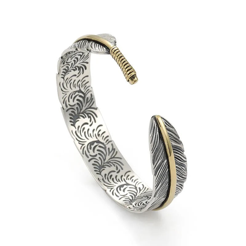 Vogel | Vintage-inspiriertes Federarmband im Edgy Punk-Look