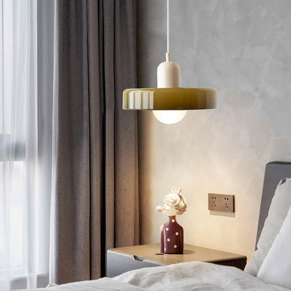 Sandsberg Pendelleuchte aus farbigem Glas | Elegante Hängeleuchte im Bauhaus-Stil | Designlampe für Wohnzimmer & Esszimmer